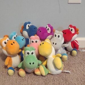 Set Of 9 Colorful Yoshi From Mario Bros